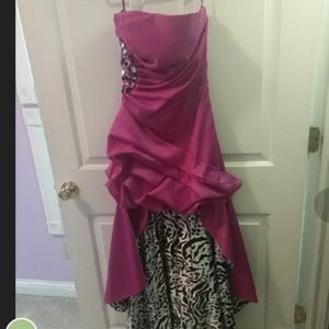 Jump Apparel Pink Black White High Low dress